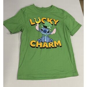 St. Patrick's Day Boys Size Medium (8) Stitch Lucky Charm Graphic Tee